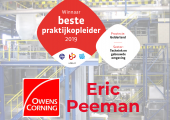 Beste praktijkopleider provincie Gelderland 2019 in sector Techniek en Gebouwde Omgeving Eric Peeman van Owens Corning Apeldoorn wint verkiezing!